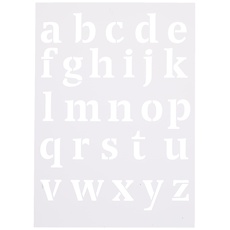 Efco Schablone mit Kleinbuchstaben-Motiv, 26 Designs, aus Kunststoff, transparent, DIN A5