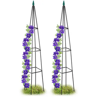 Relaxdays Obelisk Rankhilfe 190 x 35 x 35 cm Schwarz