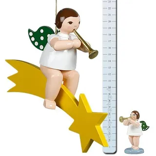 Fensterbild Engel auf Schweif mit Trompete mit Krone Höhe 25 cm NEU Fensterdeko