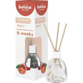 Bolsius True Scents - Duftstäbchen Raumduft Diffuser - Pfirsich - 1 Stk. - 60 ml - bis zu 6 Wochen - Haus Parfüm - mit Natürlichen Extrakten