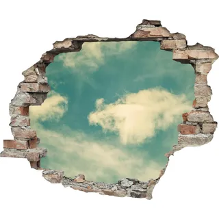 queence Wandtattoo »Wolken«, (1 St.), Wandsticker, Wandbild, selbstklebend, 3D, Wanddurchbruch, blau