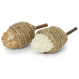 Dogman Katzenspielzeug Natürlicher Jute-Tannenzapfen mit Katzenminze 10cm