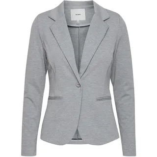 ICHI IHKATE BL Damen Blazer Kurzblazer Jacke Ein-Knopf-Blazer mit Stretch und Reverskragen, Größe:XS, Farbe:Grey Melange (10020)