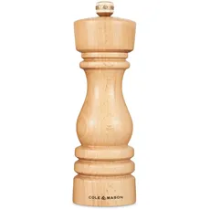 Cole & Mason H233007 London Pfeffermühle, mit Einstellbarem Mahlwerk, Holz, 18cm, Precision+ mit Carbon-Mahlwerk, Gewürzmühle, Mühle für Pfeffer, Gewürze