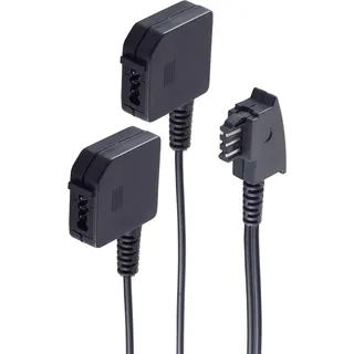 ShiverPeaks Telefon (analog) Adapter [1x TAE-F-Stecker - 2x TAE-F-Buchse] 0.2m Schwarz