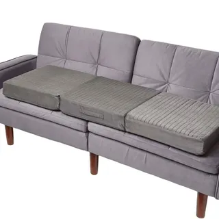 Homescapes Sofa-Auflage grau 100/50/10 cm – Velours-Sitzkissen orthopädisch , Textil , Füllung: Kaltschaum , Rechteckig , 50x10x100 cm , Oeko-Tex® , Heimtextilien, Wohntextilien, Sitzkissen
