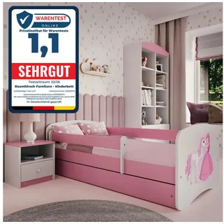 raumhirsch furniture Kinderbett Prinzessin Pferd 80 x 160 cm Holz rosa