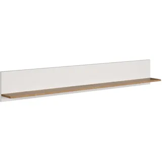 trendteam smart living - Vitoria - Schweberegal - Weiß matt/Eiche - Bücherregal für Wohnzimmer, Arbeitszimmer oder Flur - (BxHxT) 170 x 25 x 18 cm - Wandregal im modernem Design