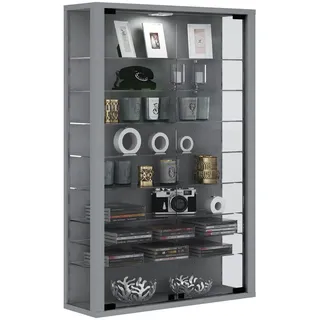 VCM Wandvitrine Vitrosa Mini 59 x 18 x 91 cm Silber