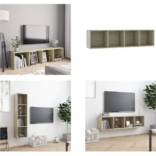 vidaXL Bücherregal/TV Schrank Sonoma Eiche 143×30×36 cm - Bücherschrank - Bücherschränke - Wandregal - Wandregale