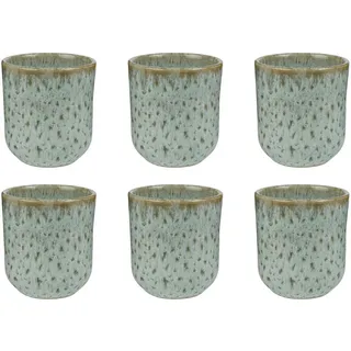 Butlers Tassen Becher 6er-Set Bom Dia 180 ml , Grün , Keramik , Geschirr, Tassen, Kaffeetassen
