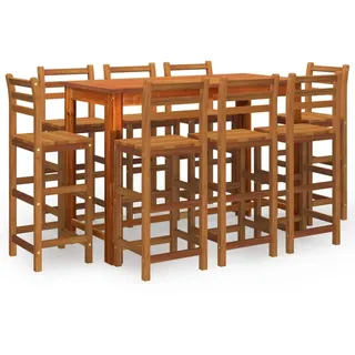 vidaXL 9-tlg. Gartenbar-Set Massivholz Akazie - Braun