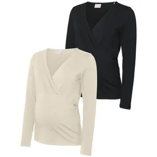 MAMA LICIOUS MAMALICIOUS Damen, Mlkerrie Tess Ls JRS Top 2-P Noos, Birch, Medium