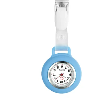 Avaner Krankenschwesteruhr Analog Quarzwerk Schwesternuhr aus Silikon Pflegeruhr Ansteckuhr FOB mit Pin/Clip Taschenuhr für Arzt Doktor Krankenschwester Damen Herren