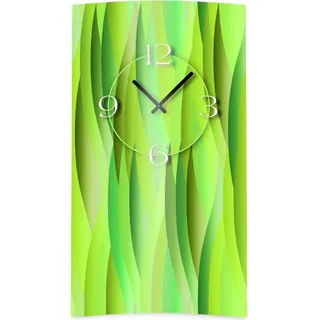 Abstrakt grün lemon Designer Wanduhr modernes Wanduhren Design leise kein ticken dixtime 3D-0029 - Grün, Gelb