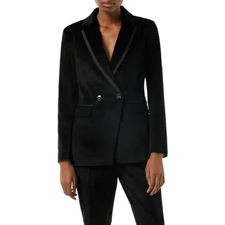Comma Samt-Blazer mit Satin-Details