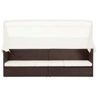 vidaXL Outdoor-Lounge-Bett Polyrattan braun 49394
