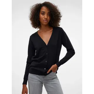 Vero Moda VMSILJE LS V-NECK CARDIGAN Schwarz M