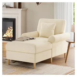 XXL Relaxsessel gepolstert, klappbarer Schlafsessel, bequemer Lesesessel, samtbezogener Lounge-Sessel, Sitzsack für Wohn- und Schlafzimmer, Beige - Beige