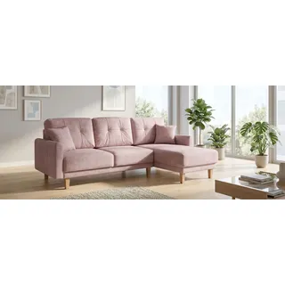 OTTO home Eckcouch mit Bettkasten 2-Sitzer Rosa