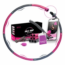 GINUX® Hula Hoop Reifen Erwachsene & Kinder Sport Geschenkset | Premium Stabiler Hoola Hoop 1.2 Kg, hullahub zum abnehmen, Springseil, Maßband & All in One E-Book