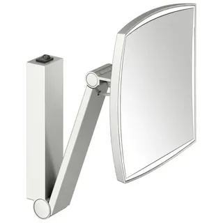 KEUCO iLook_move Kosmetikspiegel, beleuchtet, eckig, mit Wippschalter, 1 Lichtfarbe, 17613069004, Farbe: Edelstahl-finish