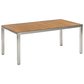 Merxx Gartentisch 240 x 100 x 74 cm Silberfarben/Akaziefarben ausziehbar