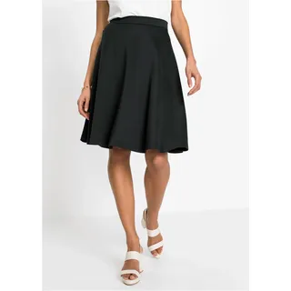 bonprix Sommerrock 1 aus Polyester und Elasthan, ausgestellte Passform, eleganter Stil, schwarz