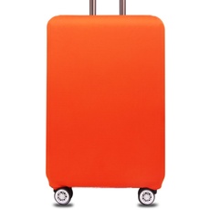 YianBestja Elastisch und Einfarbig Kofferhülle Koffer Abdeckung Schutzhülle Kofferschutzhülle Kofferbezug Luggage Gepäck Cover mit Band und Klettverschluss (Orange, M (22-24 Zoll))