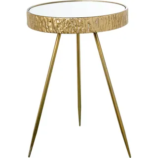 DRW Set mit 2 Beistelltischen aus Metall in Gold, 40 x 40 x 59 cm