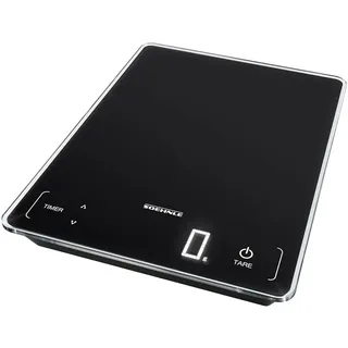 Soehnle Page Profi 100, digitale Küchenwaage, schwarz, Gewicht bis zu 15 kg (1-g-genau), Haushaltswaage mit Sensor-Touch, elektronische Waage inkl. Batterien, leuchtende LED-Anzeige