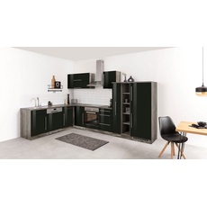 Bild Winkelküche »KS-Samos«, mit E-Geräten, Stellbreite 340/220 cm schwarz