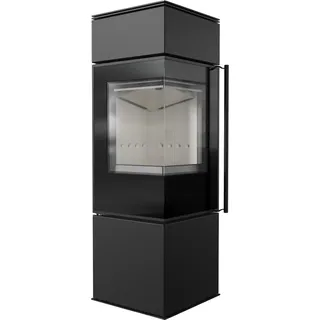 Kaminofen aus Stahl KRATKI REN/S links Ø 150 7 kW mit Türfeder - Weiß