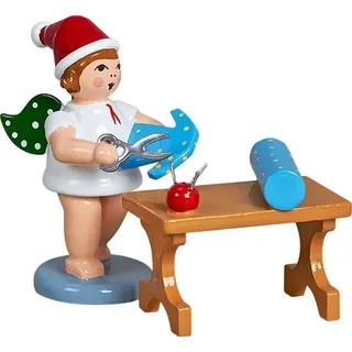 Engelfigur Weihnachtsengel m. Schere und Schneidertisch ohne Krone Höhe 6cm NEU
