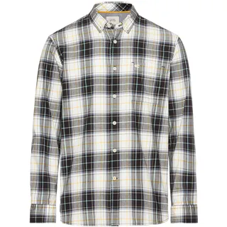 camel active Herren Langarm Hemd im Karomuster aus Reiner Baumwolle Schwarz-Weiß, Menswear-L