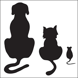 Ambiance-Live Wandtattoo Hund, Katze und Maus, 75 x 75 cm, Bordeaux