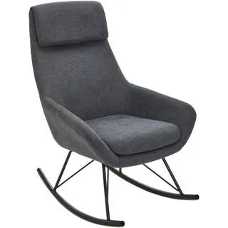 Carryhome Schaukelsessel , Grau, Schwarz , Metall, Textil , 73x108x87 cm , Wohnzimmer, Sessel, Schaukelstühle