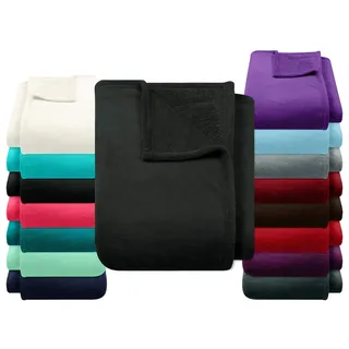 npluseins Coral Fleece Kuscheldecke - extra kuschelig und flauschig 1523.2204, ca. 150 x 200 cm, schwarz