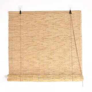 QWEASDF Natürliches Bambus Rollo, Reed Rollladen, Bambusrollo Bambus Jalousien Vorhang, Sonnenschutz, Öko, Belüftung, Wasserdicht, für Innen, Außen, Terrasse, Dekoration, anpassbar,70x230cm/28x91in