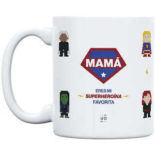 UO Geschenktasse mit Aufschrift Mama eres My Lieblings-Superheldin, Muttertagsgeschenk, Geschenk für Mütter, Geschenk für Mütter, 350 ml, Keramik, Frühstückstasse