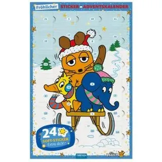 TRÖTSCH - Sticker-Adventskalender \Die Maus " | Weihnachtskalender mit 24 niedlichen Soft-Stickernr Adventskalender | Ab 3 Jahren"