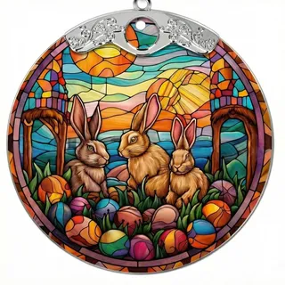 Mailfull Osterdeko Hase Osterhasen Anhänger mit Seil Doppelseitiger Acryl 8cm für Frühling Ostern Zuhause Garten Feiertags-Ornamente (D)