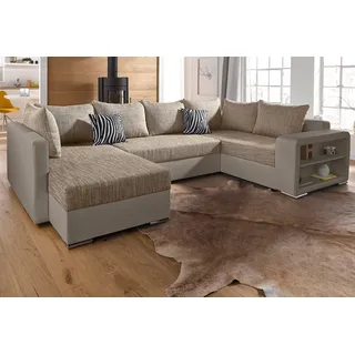 COLLECTION AB Wohnlandschaft »John U-Form« mit Bettfunktion, wahlweise mit Federkern, braun