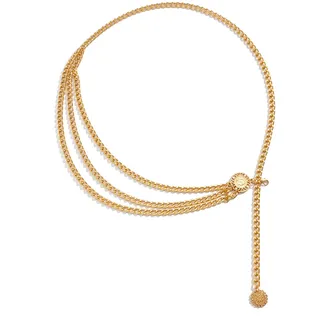 anneratteryer 1 Stück Kettengürtel damen Kettengürtel gold Taillenkette Ketten gürtel Mehrschichtige Metall-Taillenkette Verstellbare Metall-Körperkette Verzierung am Rock Hüftkette für Kleid Jeans