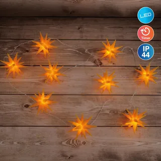 NÄVE LED-Lichterkette 3D-STERNE gelb