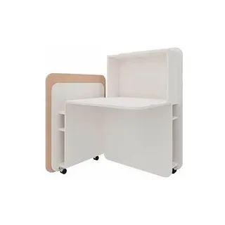 fm FLATup  Sekretär diamantweiß/ sandfarben rechteckig, weiß 107,0 x 41,5 - 91,0 cm