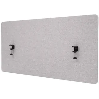 MCW Akustik-Tischtrennwand MCW-G75, Büro-Sichtschutz Schreibtisch Pinnwand, doppelwandig Stoff/Textil ~ 60x120cm grau