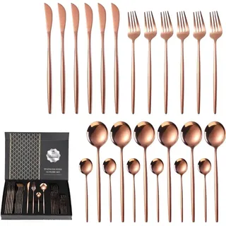 24-teiliges Besteck-Set QU-26399 - Golden/Rosa KP26399 - Gold, Rosa
