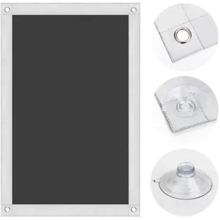 OBdeco Thermo Rollo 100% Verdunkelung Sonnenschutz Verdunkelungsrollo für Velux-Dachfenster Hitzeschutz ohne Bohren mit Saugnäpfen Schwarz 48x93cm für F06/206