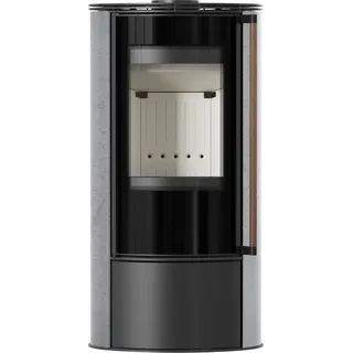 Ofen ERIK Ø150 5 5kW GREY SATIN Stahldeckel Softclose Griff Jatoba Holz